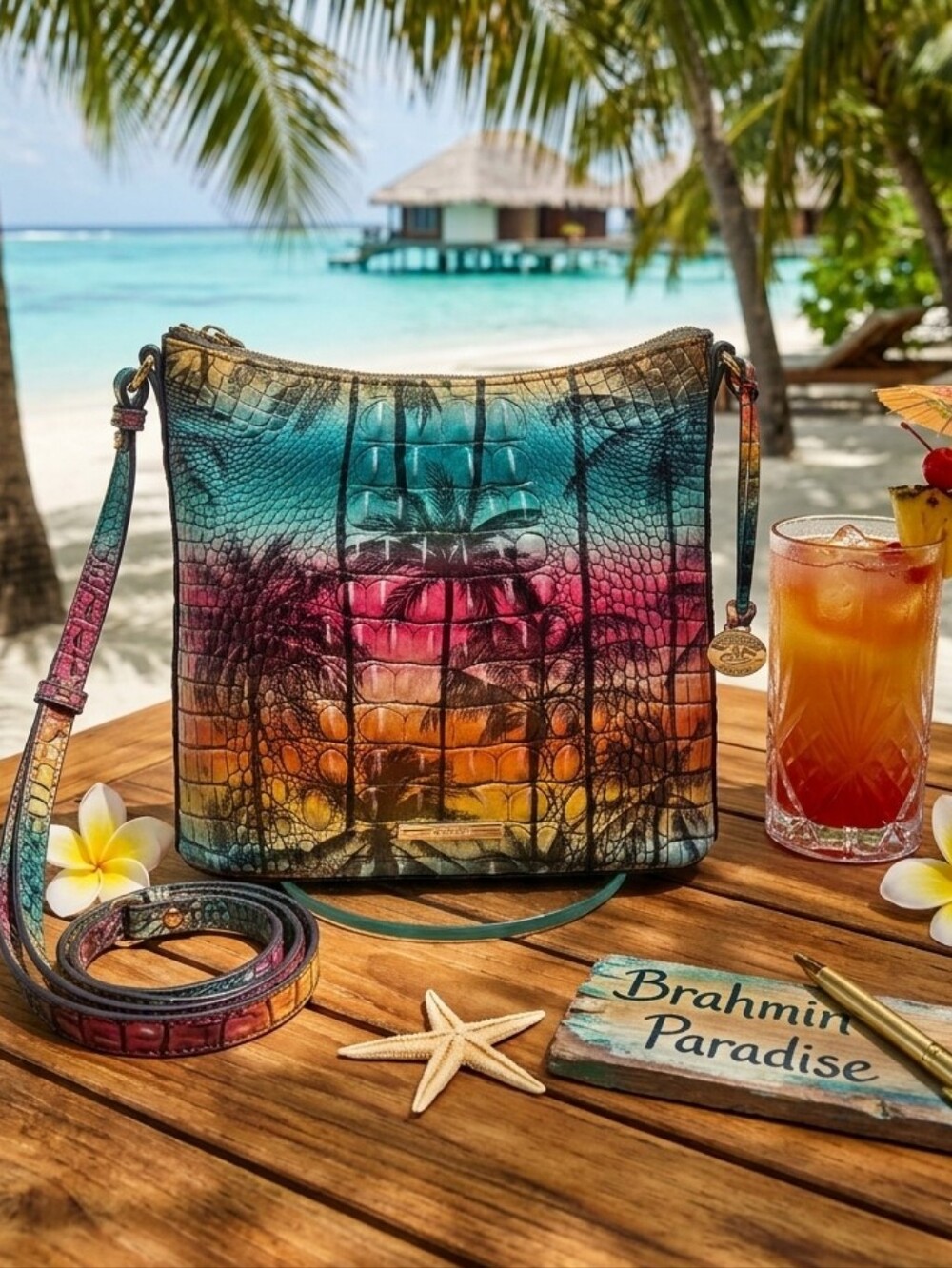 Brahmin RARE Katie Crossbody Bag - Luau - Picture 12 of 13